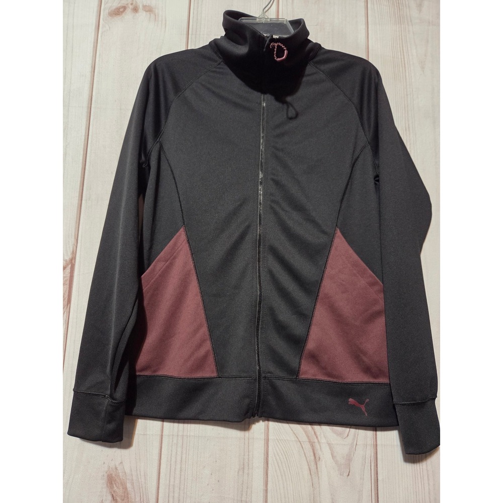 Puma Womens Training DryCell Track Jacket Black Burgundy Full Zip Size‎ S
